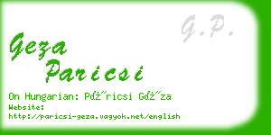 geza paricsi business card